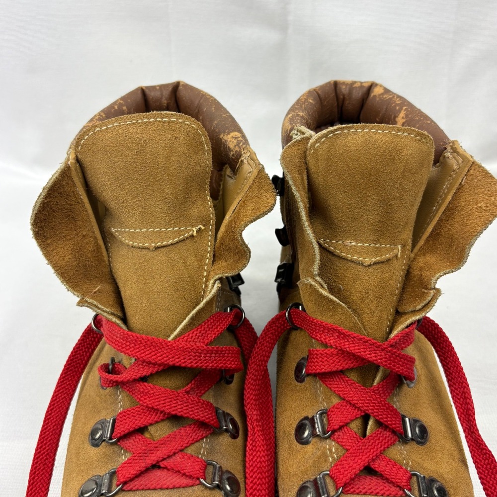 Vintage Kinney Colorado Mountaineering Boots Size 8 Womens Tan Suede 70s Hiking - Picture 9 of 17